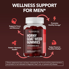 Raspberry-flavored Horny Goat Weed Gummies with Vitamin B12