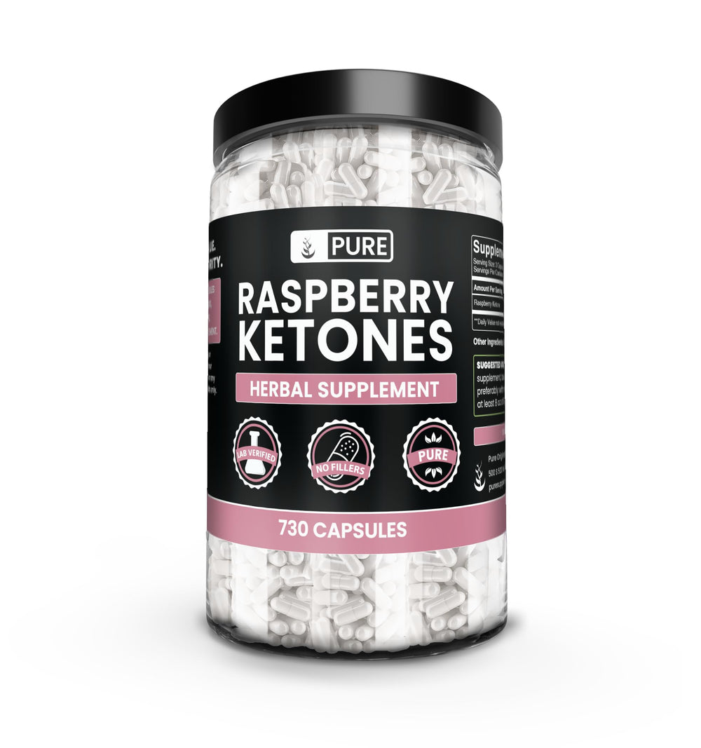 730-count bottle of Raspberry Ketone capsules