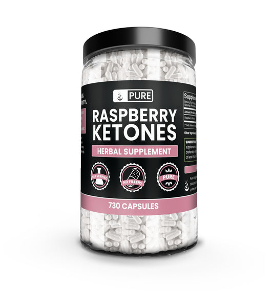 730-count bottle of Raspberry Ketone capsules