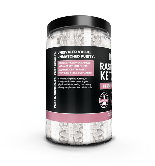 Close-up of Raspberry Ketone capsules