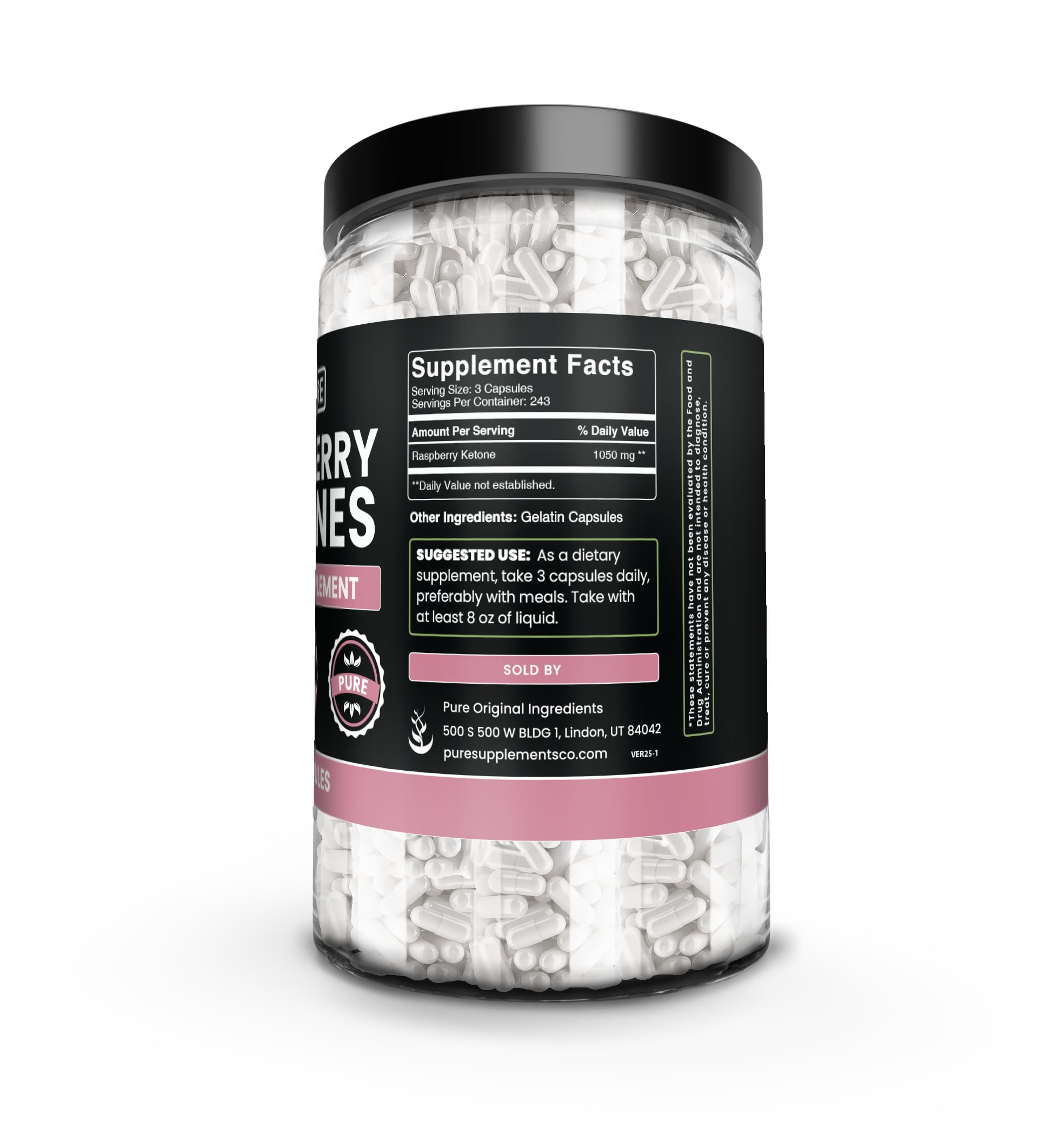 Lab verified quality seal for Raspberry Ketone product