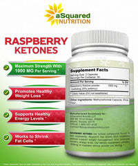 Front view of aSquared Nutrition Raspberry Ketones packaging