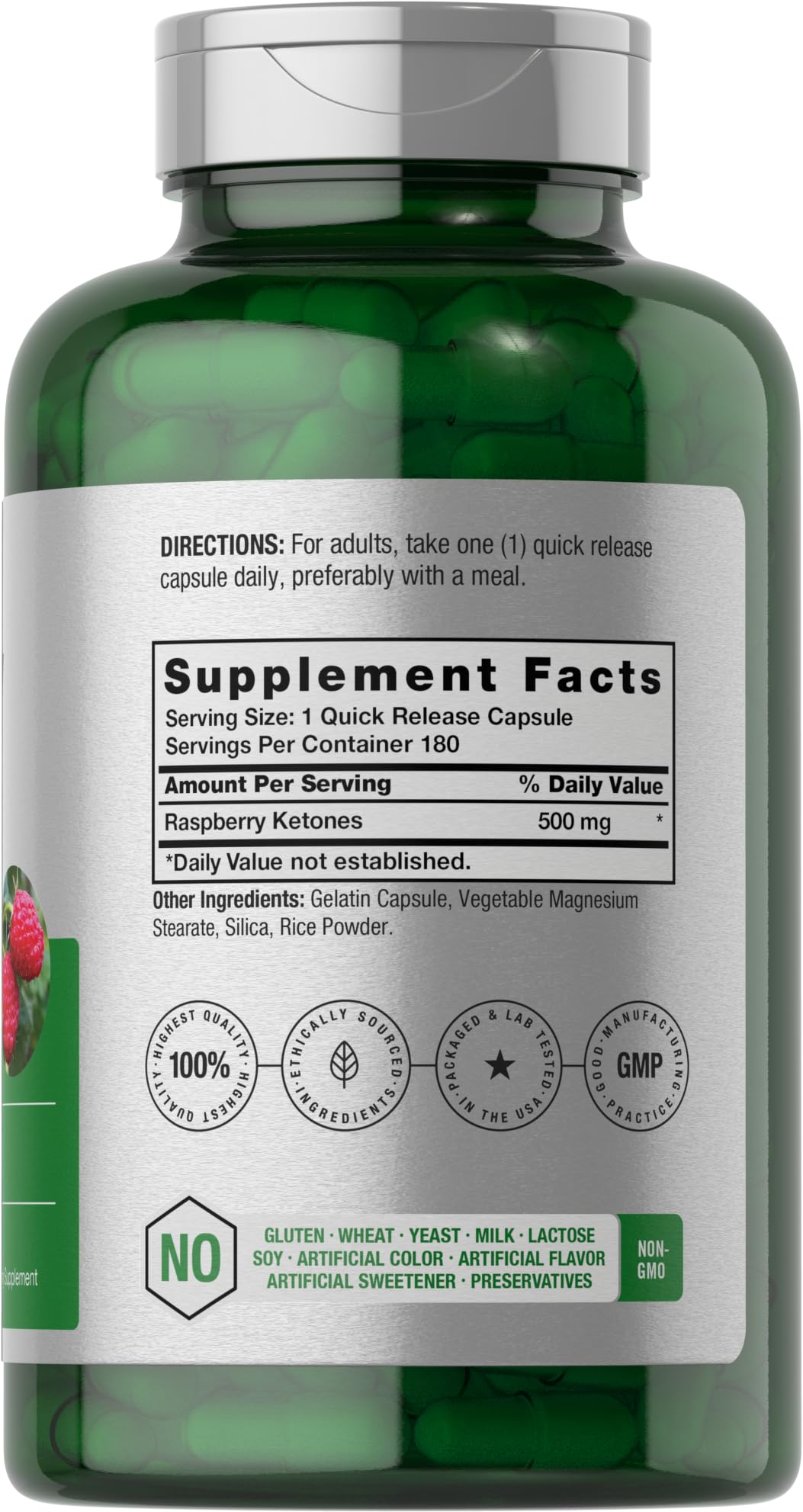 Raspberry Ketones quick-release capsules close-up