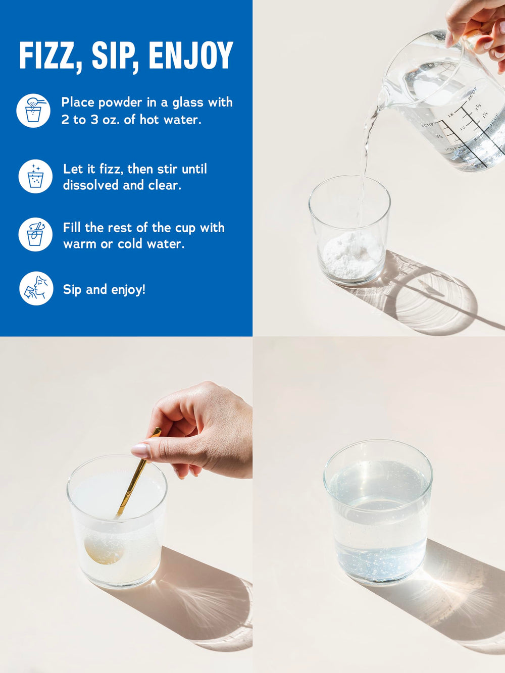 Raspberry Lemon fizzy drink mix dissolving in water