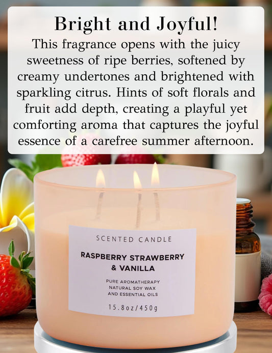 Close-up view of Raspberry Strawberry Vanilla fragrance notes
