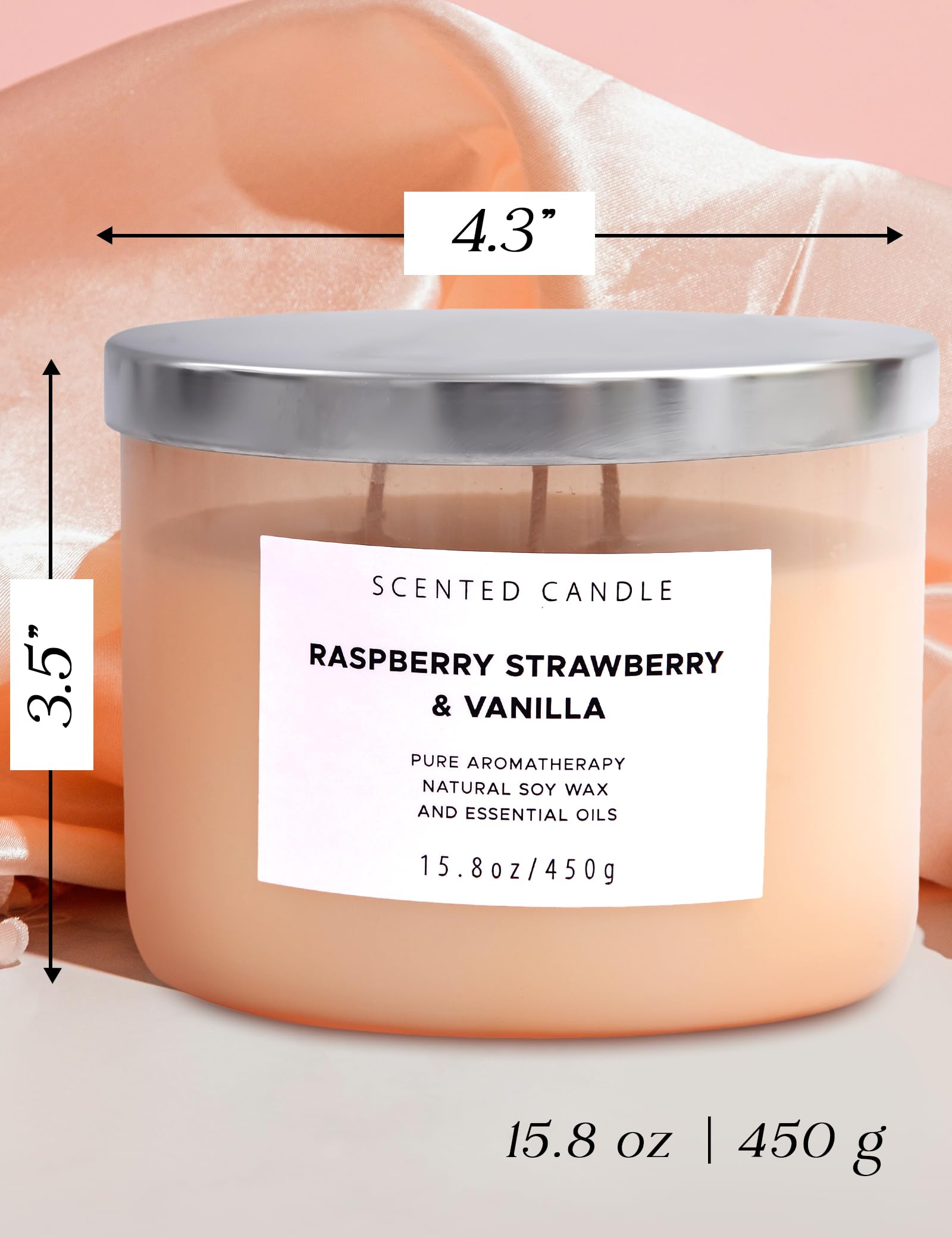 Packaging for Raspberry Strawberry Vanilla candle with metal lid