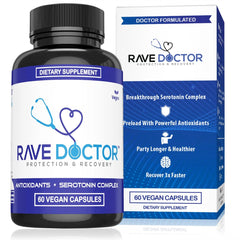Rave Doctor 5-HTP supplement front label