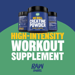 Back view of Raw Barrel No Bull Creatine Powder 500g label