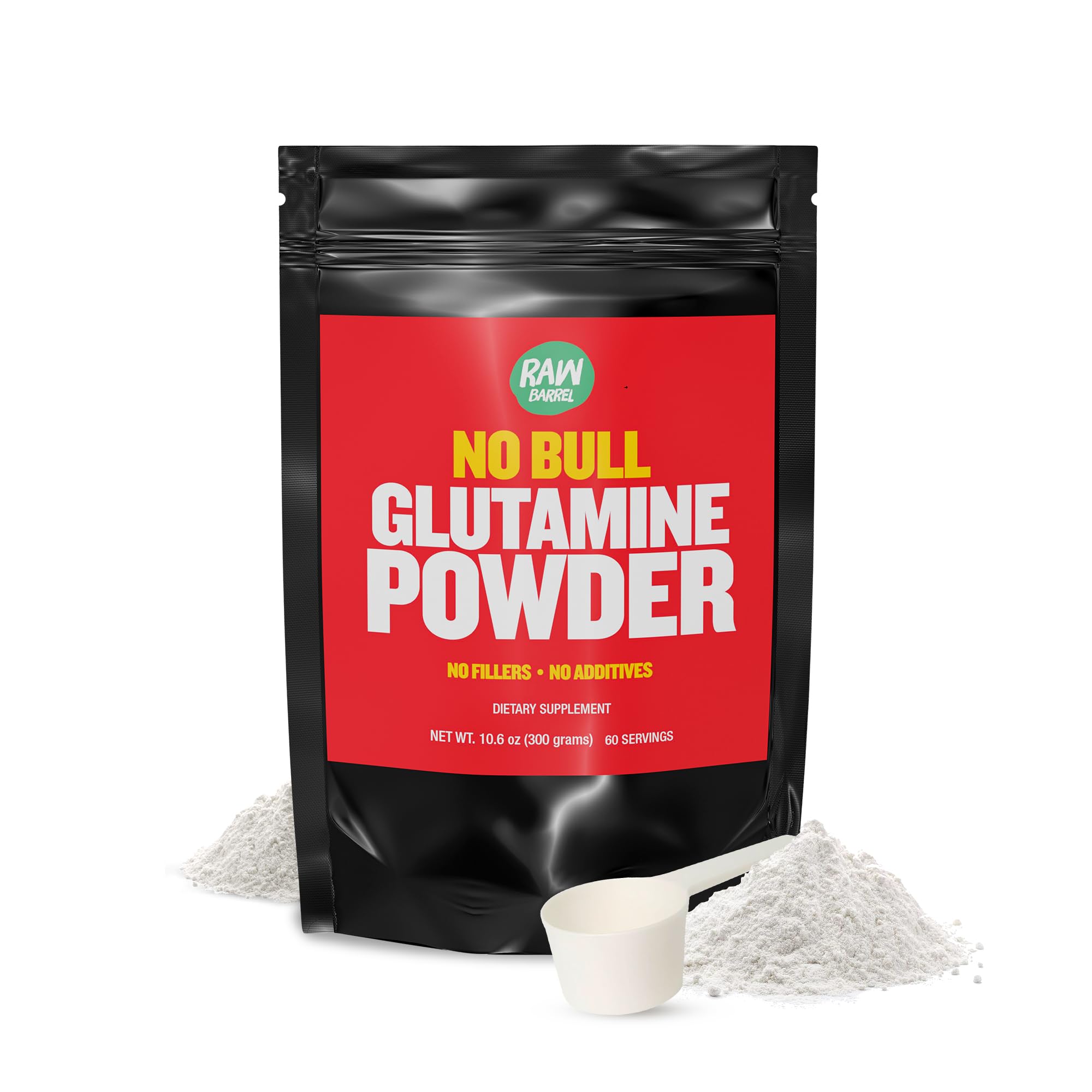 Raw Barrel No Bull L-Glutamine Powder 300g - unflavored, micronized