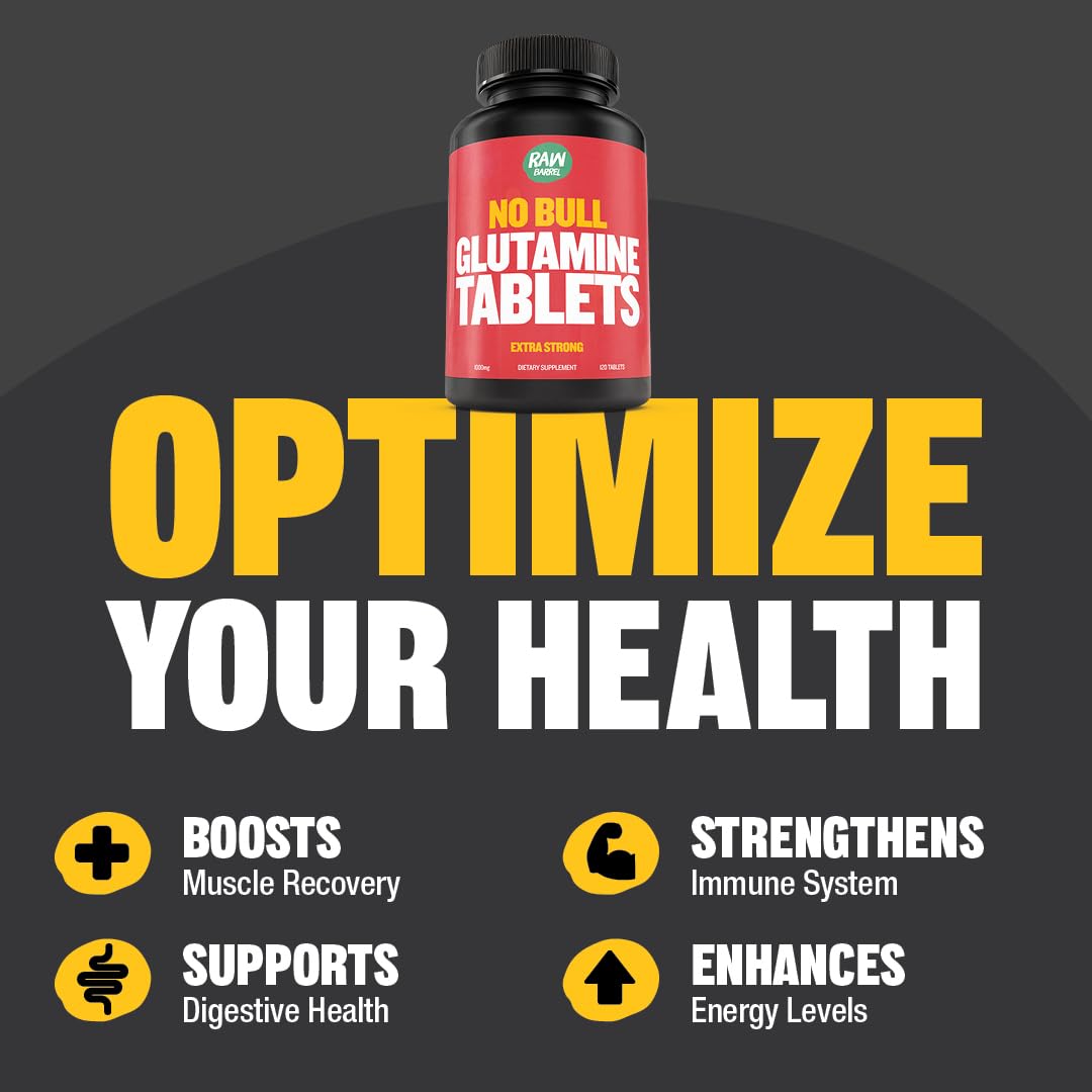L-Glutamine bottle label showing ingredients and non-GMO claim