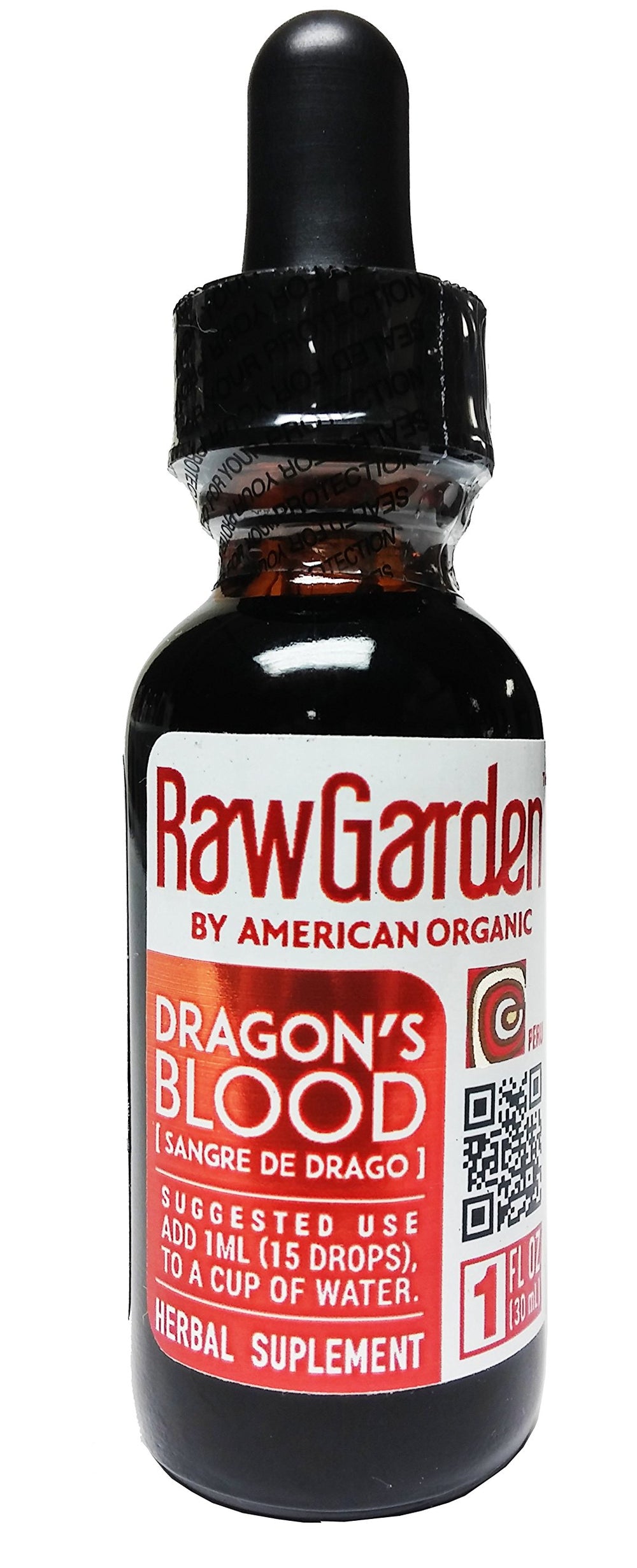 Front view of Raw Garden Dragon's Blood Original 1 oz bottle