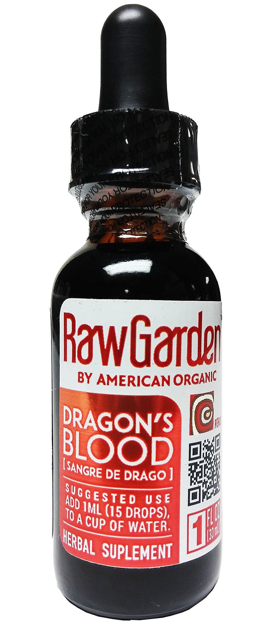 Front view of Raw Garden Dragon's Blood Original 1 oz bottle