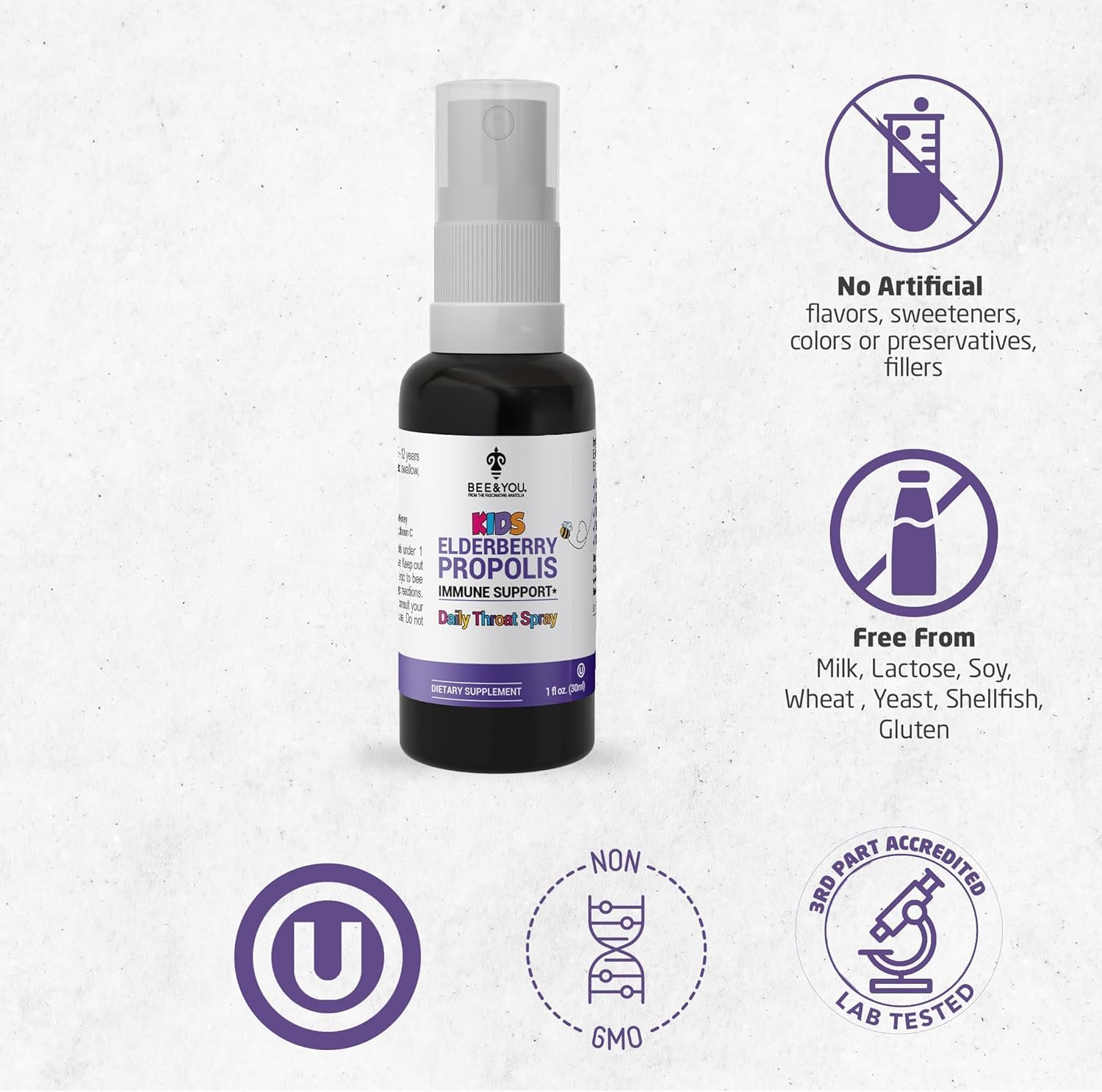 Raw honey ingredient in the spray