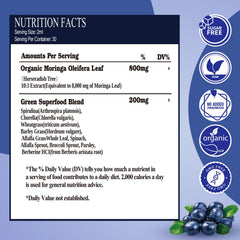 Front view of Raw Moringa Liquid Drops 8000 mg bottle