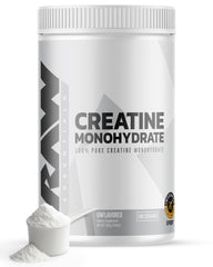 RAW Nutrition Creatine Monohydrate Powder bottle, unflavored, 100 servings