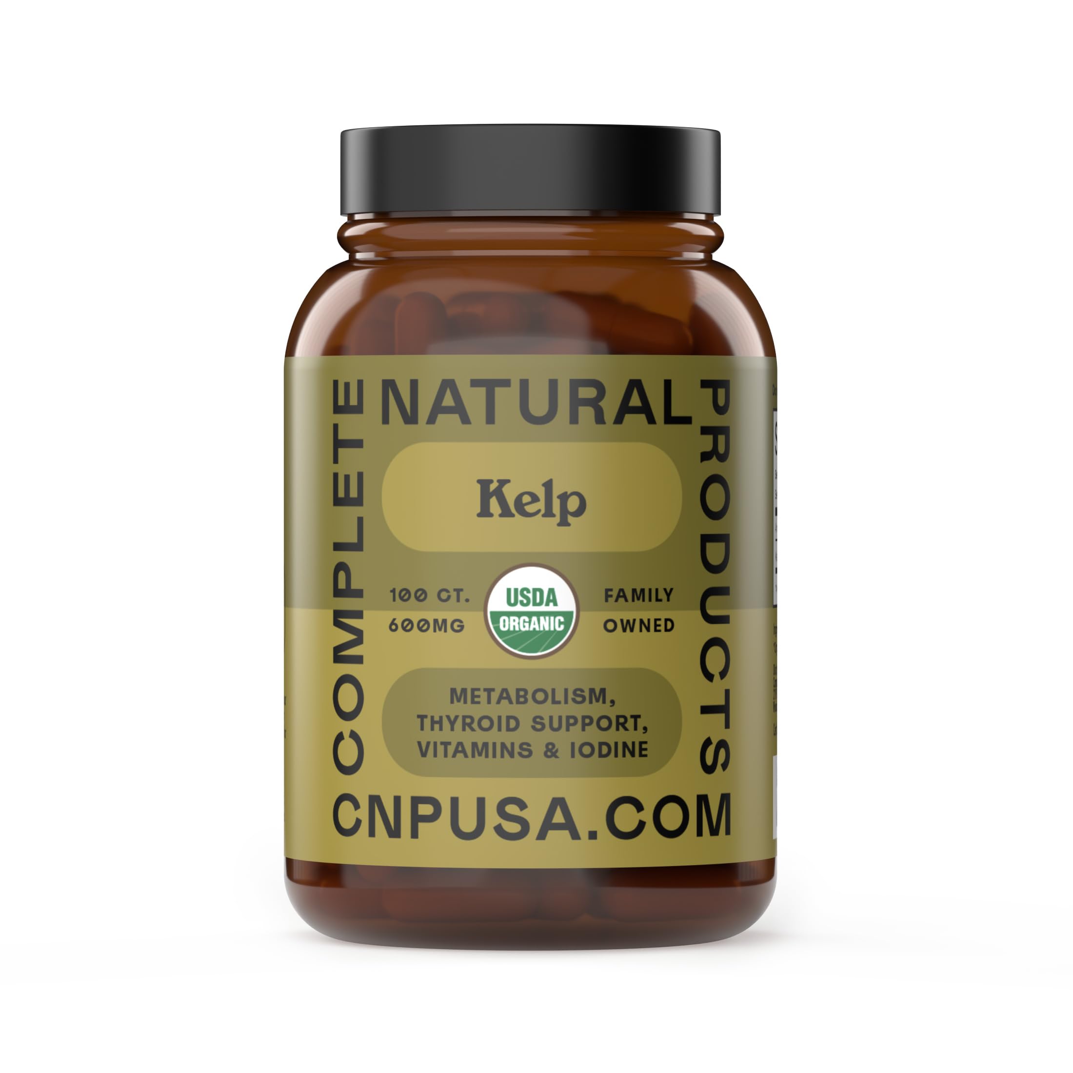 Bottle of Raw Sea Kelp Powder Capsules 600mg