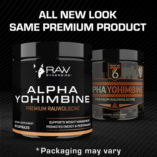 Active lifestyle scene with Alpha Yohimbine capsule and fitness gear