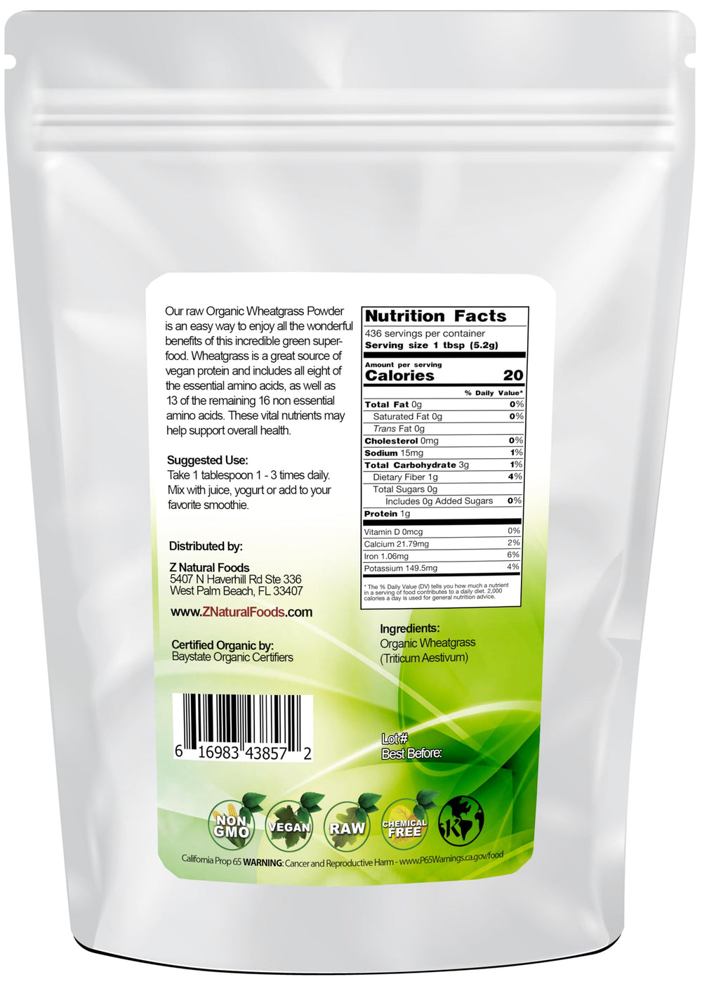 Raw wheatgrass powder close-up