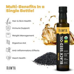 RAWYA Black Seed Oil 250ml bottle - side view