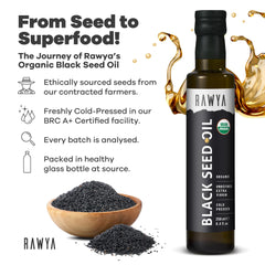 RAWYA Black Seed Oil label close-up