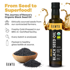 RAWYA Black Seed Oil label close-up