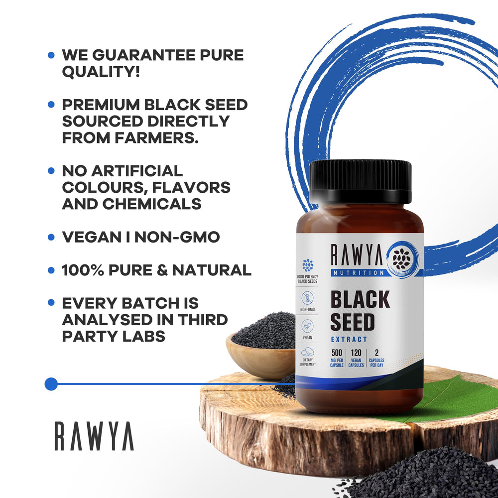 Radiant skin and healthy hair benefits from RAWYA Black Seed Extract