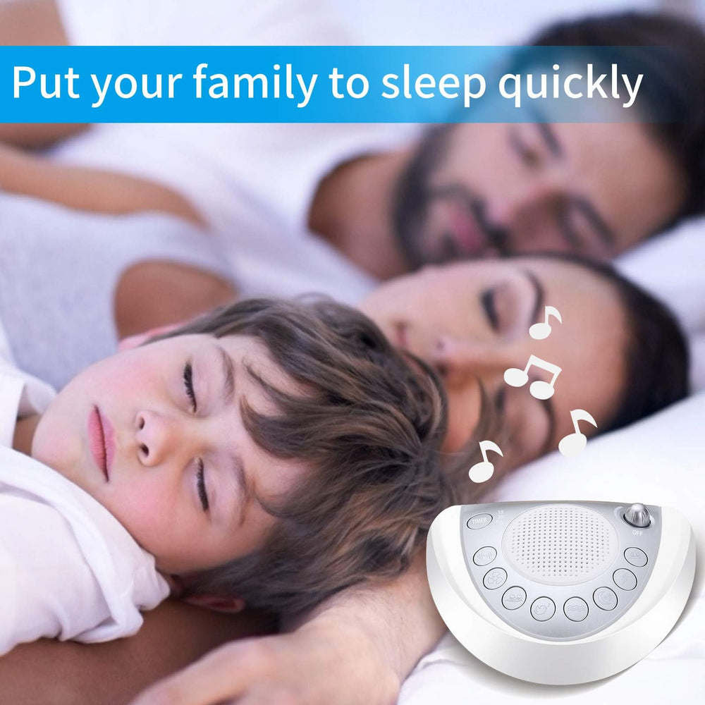 Raynic white noise machine battery-powered usage shows wireless operation for travel