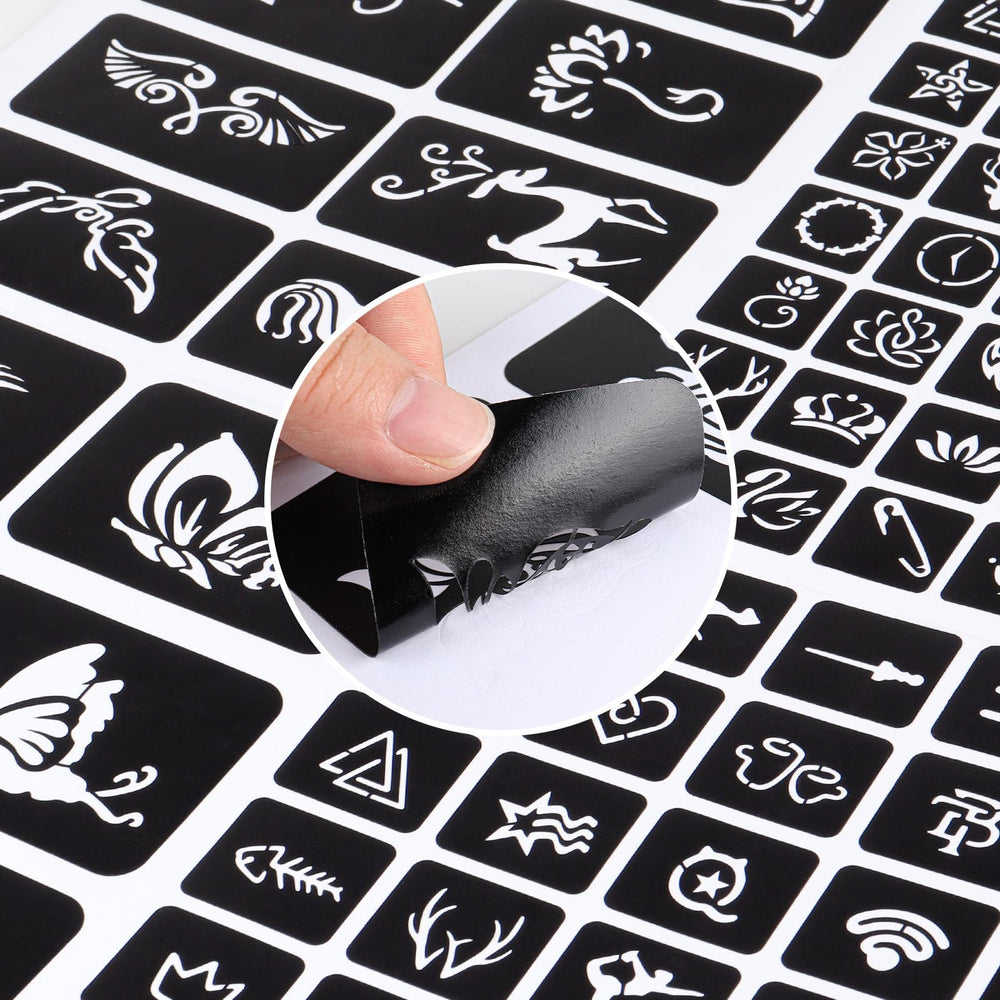 RAZET henna stencils hands and face templates for body art.