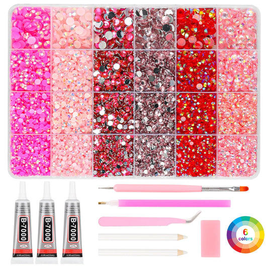 Razet pink rhinestones 3mm-6mm flatback sparkles under light for crafts