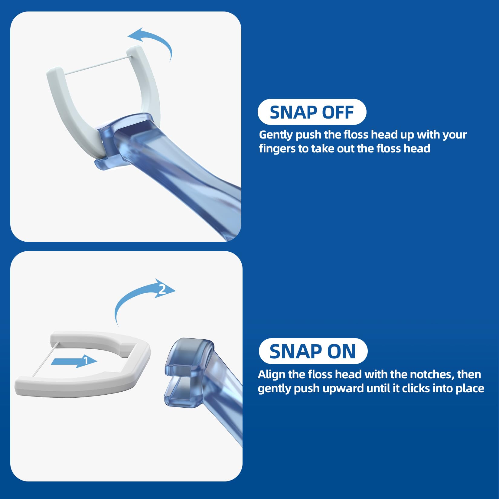 Flosser with 135-degree tilt for back teeth access