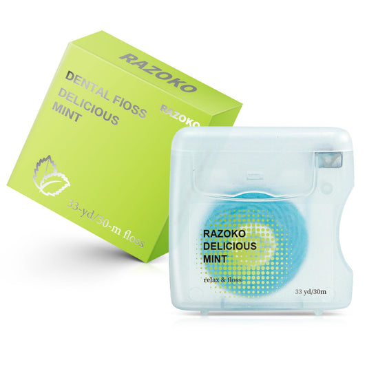 RAZOKO coconut oil infused woven dental floss product shot