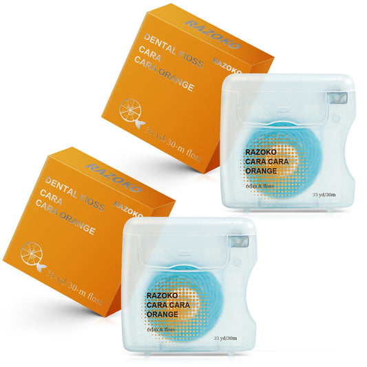 RAZOKO coconut oil infused woven dental floss box and floss unit