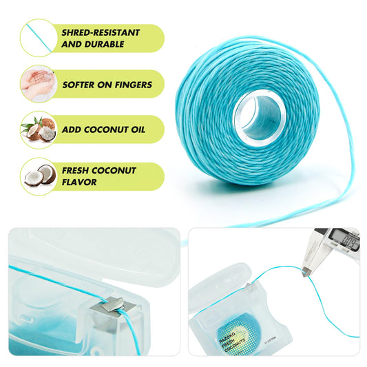 razoko coconut oil infused woven dental floss 2-unit pack back