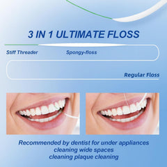 Floss threading under braces wires for easy cleaning