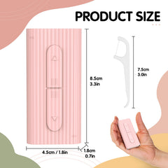 Compact travel floss pick dispenser shown closed
