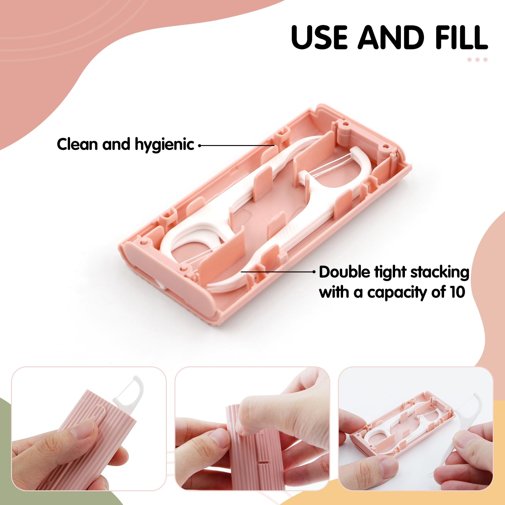 Hygienic sealed floss case with push-button mechanism