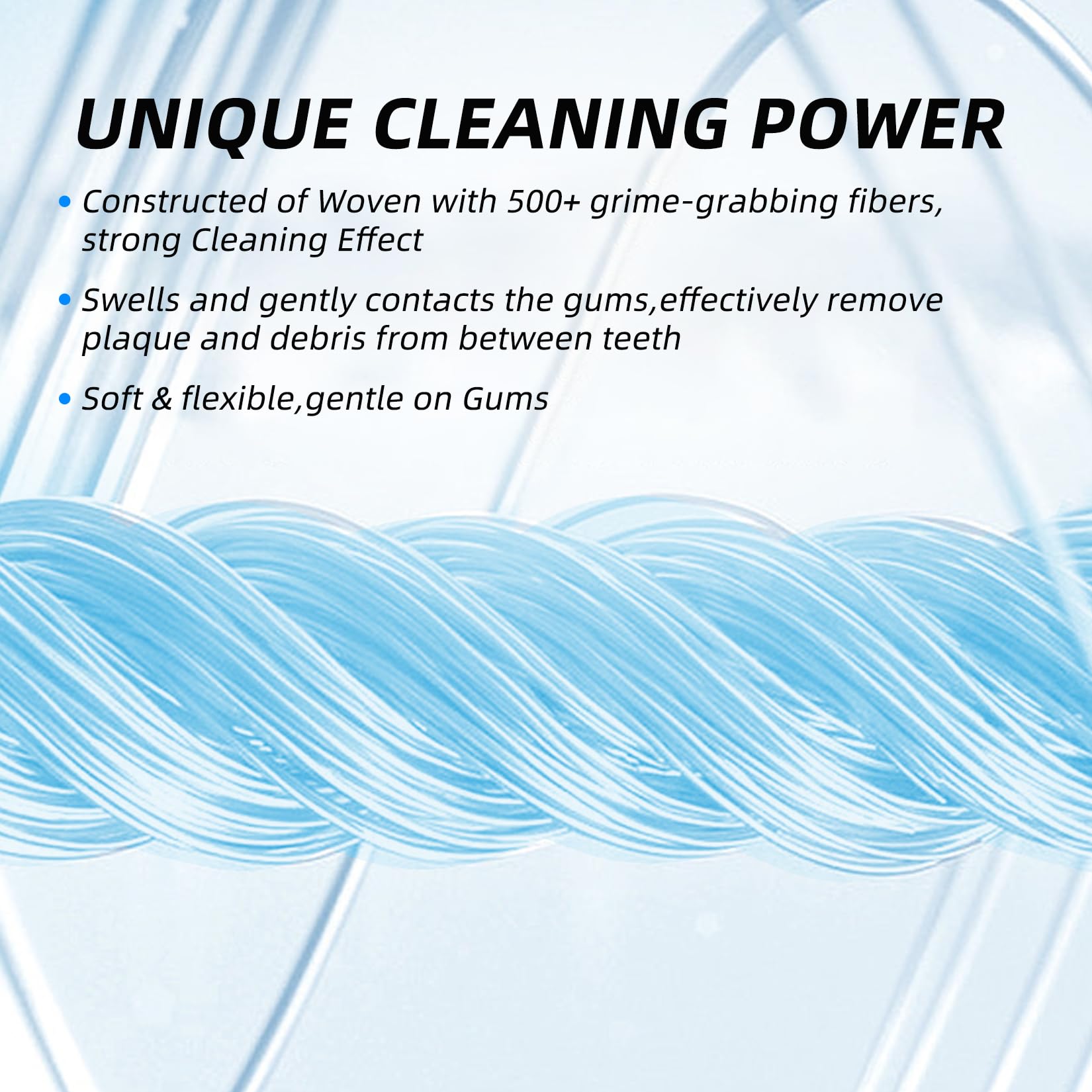 floss with wide cleansing surface gentle on gums