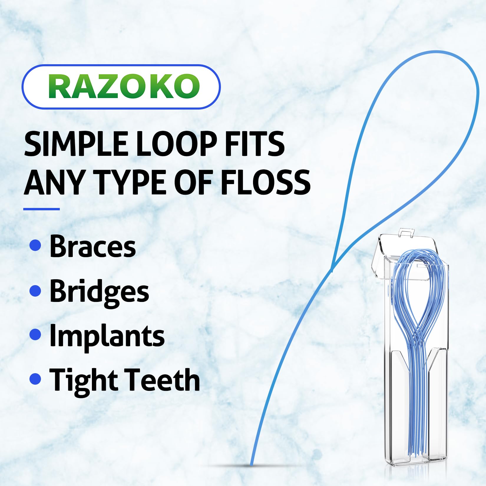 Floss threaders compatible with braces