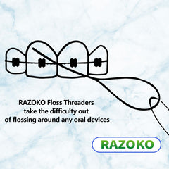Floss threaders for bridges and implants and orthodontic appliances