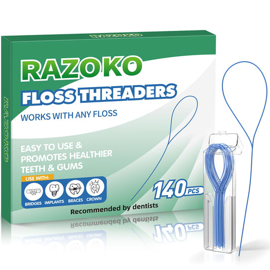 RAZOKO floss threaders in hygienic travel case