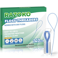 RAZOKO floss threaders in hygienic travel case