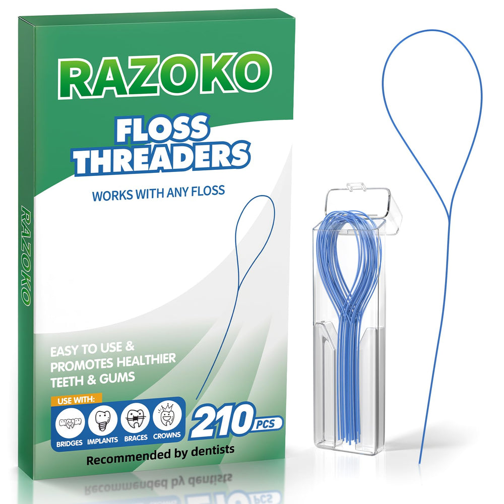 RAZOKO floss threaders pack of 3 with 210 pieces
