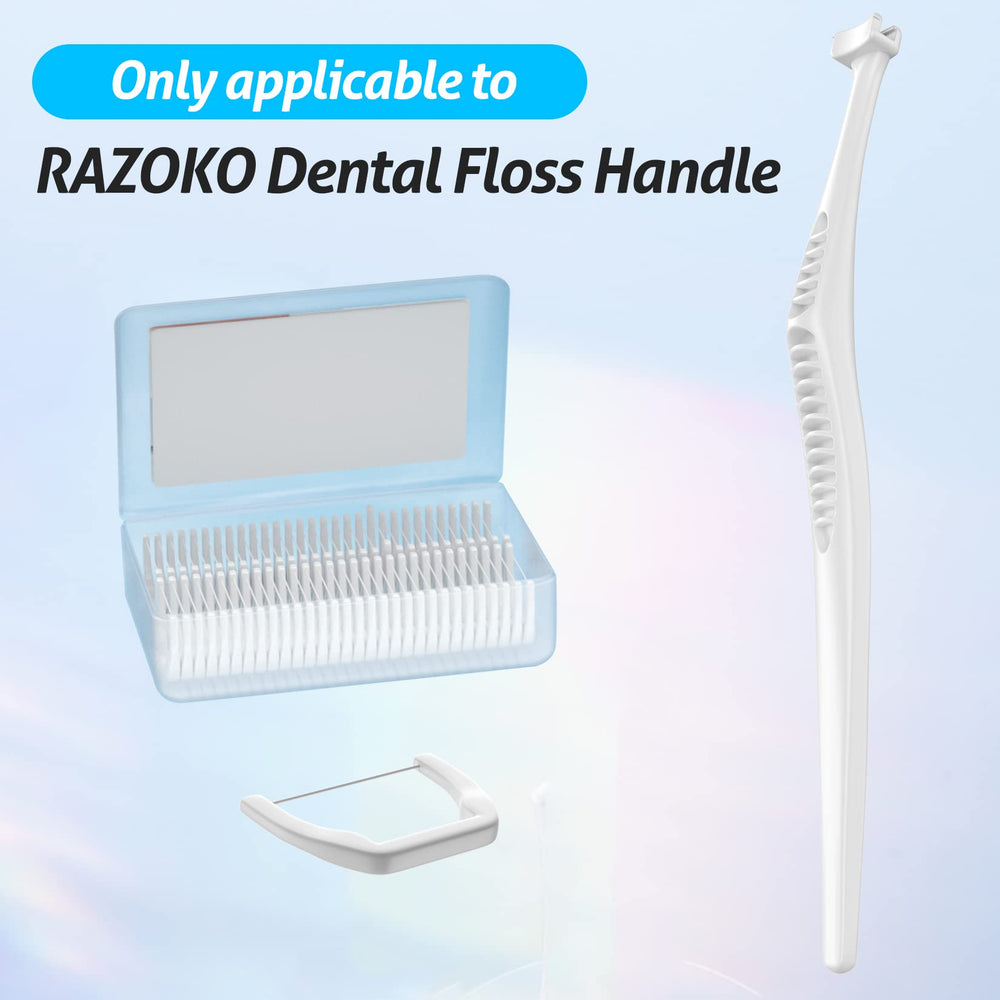 180-count refill heads for RAZOKO dental flossers close-up