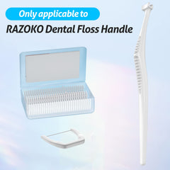 180-count refill heads for RAZOKO dental flossers close-up
