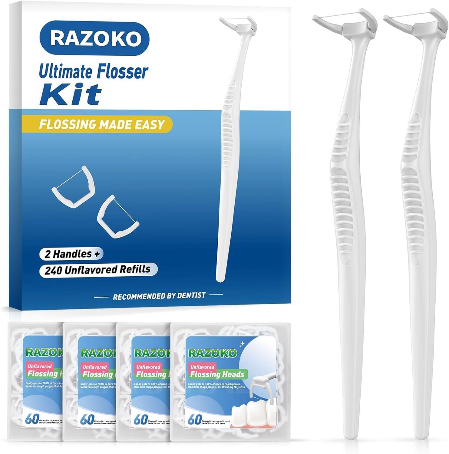RAZOKO Ultimate Flosser Kit – two handles and refills
