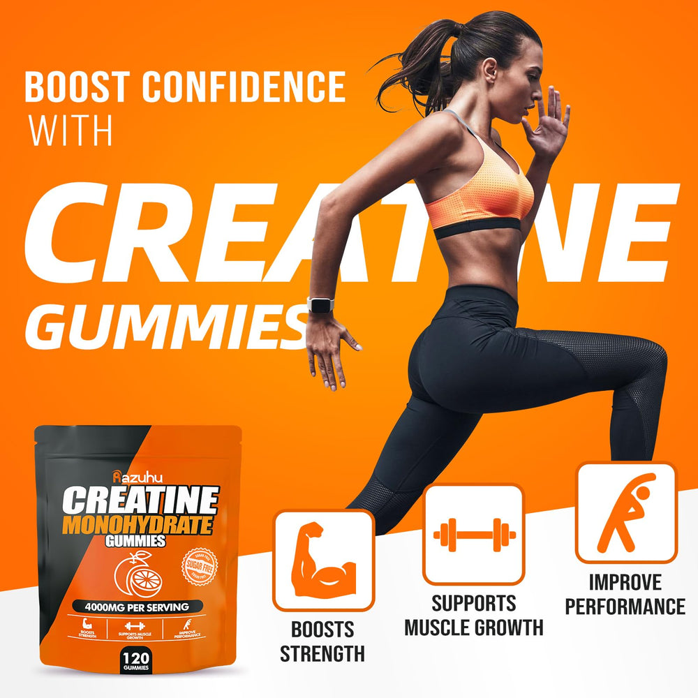 Razuhu Creatine Monohydrate Gummies label with ingredients