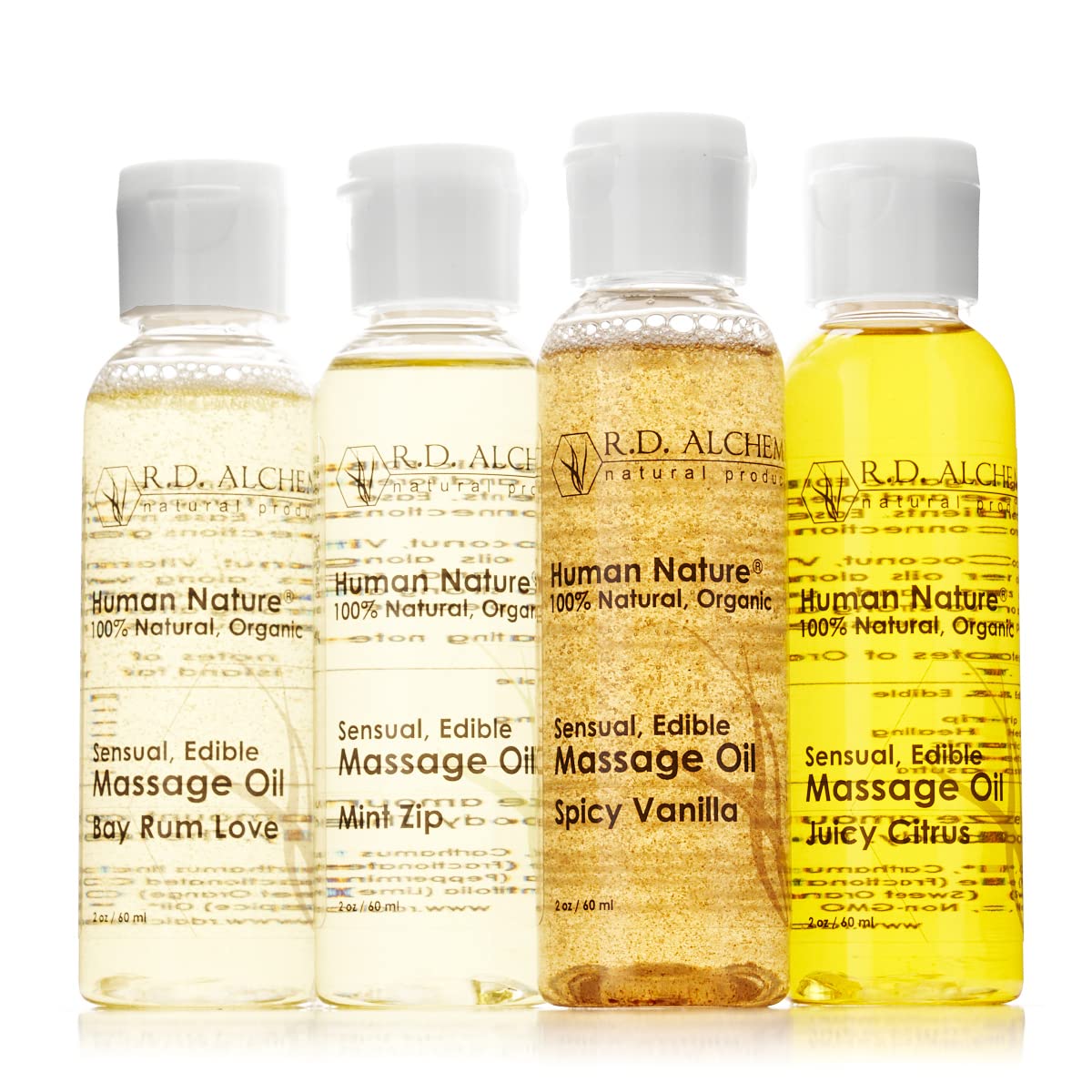 Bay Rum Love flavor 2 oz edible massage oil bottle