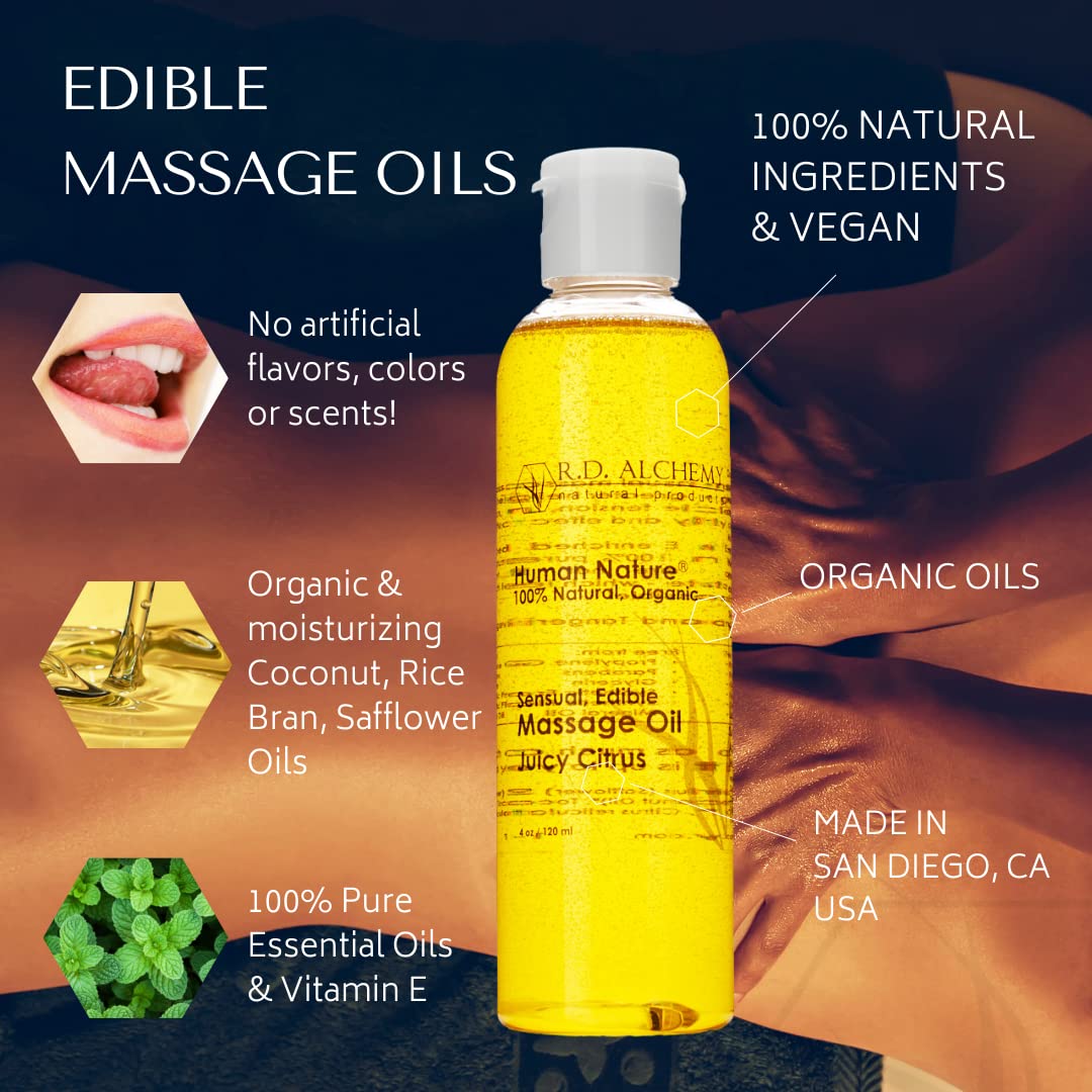 Mint Zip flavor 2 oz edible massage oil bottle