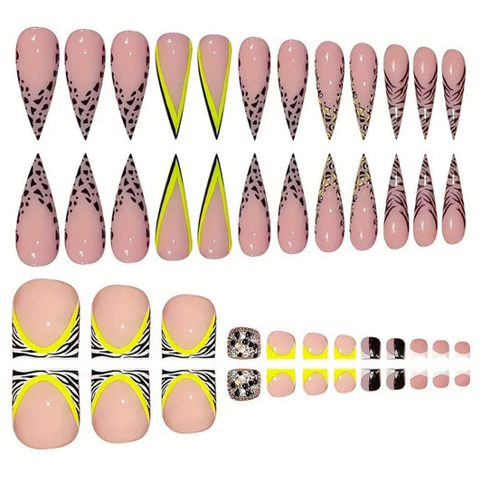 Rdntbeu long stiletto press-on nails showcase dramatic length.