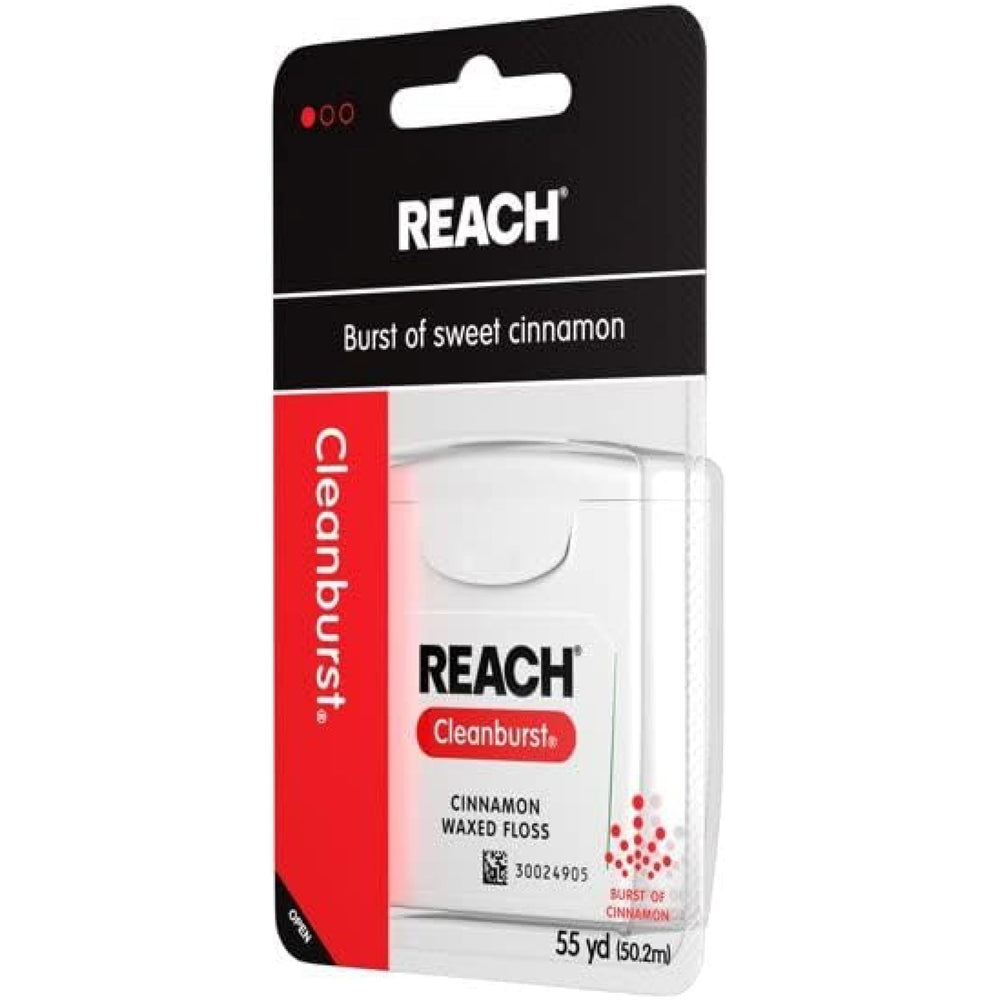 Healthy gums and bright smile with Reach Cleanburst Cinnamon floss
